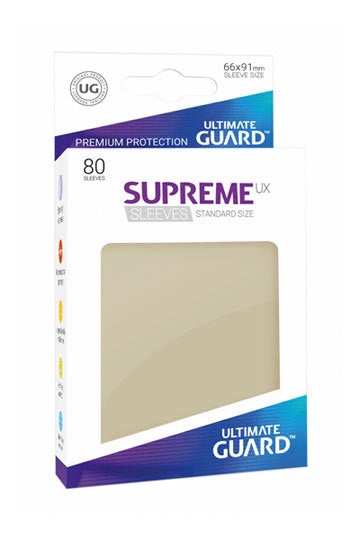 Ultimate Guard Supreme Ux Sleeves Standard Size Solid Sand (80) - Good Games