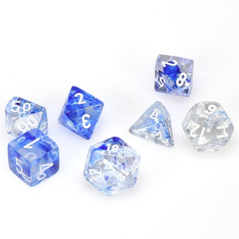 Chessex - Nebula Polyhedral 7-Die Set - Blue/White (CHX27466)