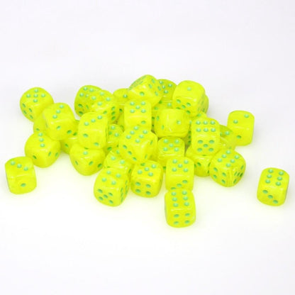 Chessex - Vortex 12mm D6 Set - Electric Yellow/White (CHX27822) - Good Games