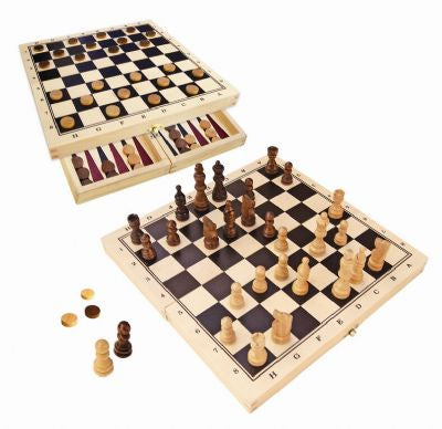 3 in 1 Chess Checkers Backgammon - Good Games