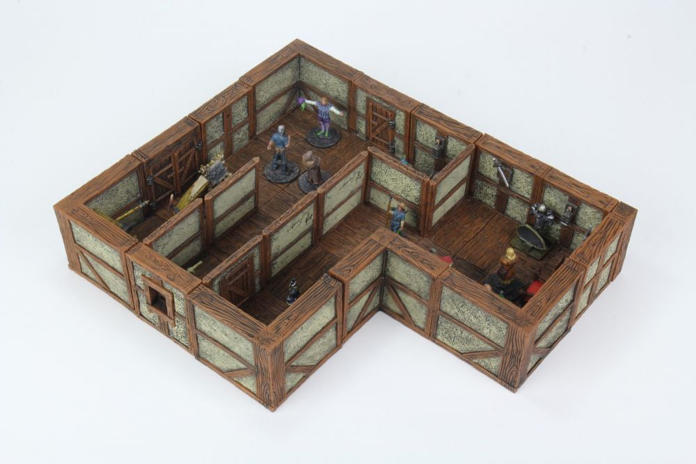 WarLock Tiles Town &amp; Village II Full Height Plaster Walls Expansion
