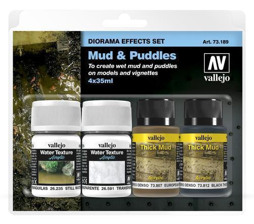 Vallejo Diorama Effects - Set Mud & Puddles (4) 35ml - Good Games
