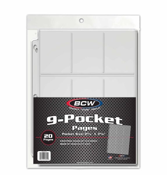 BCW 9 Pocket Pages (20 Pages Per Pack) - Good Games
