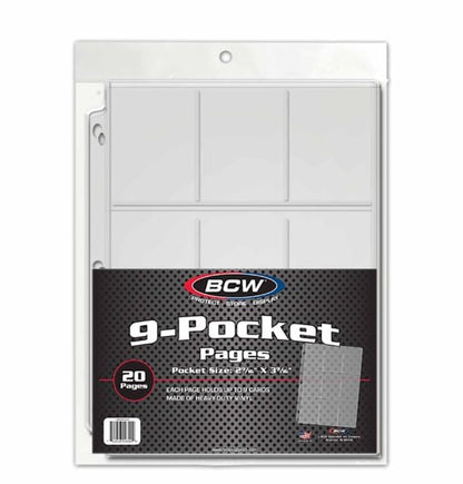 BCW 9 Pocket Pages (20 Pages Per Pack) - Good Games