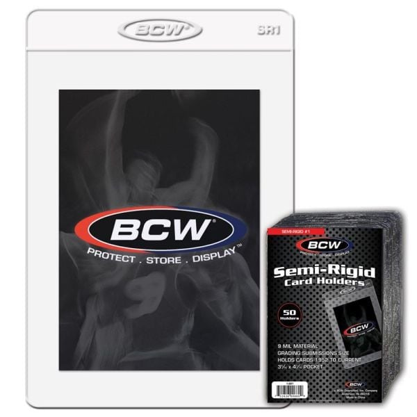 BCW Semi Rigid Card Holder 35/16x415/16 (50 Holders per pack) - Good Games