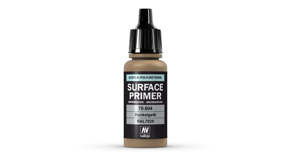 Vallejo Surface Primer 17ml Acrylic Paint - German Dark Yellow 70604 - Good Games