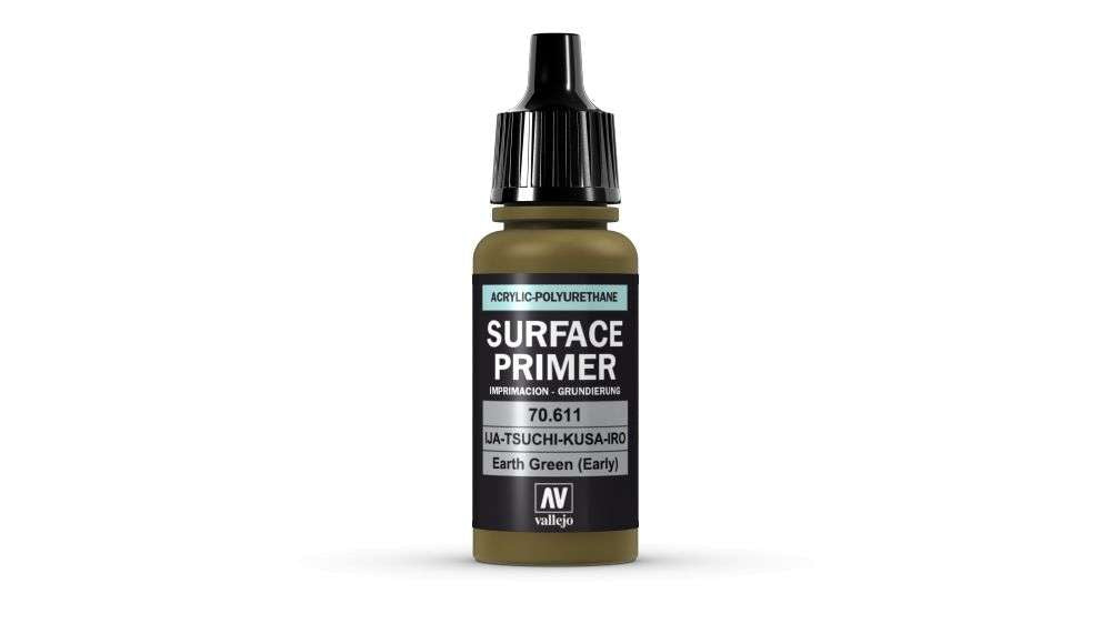 Vallejo Surface Primer 17ml Acrylic Paint - Earth Green (Early) 70611