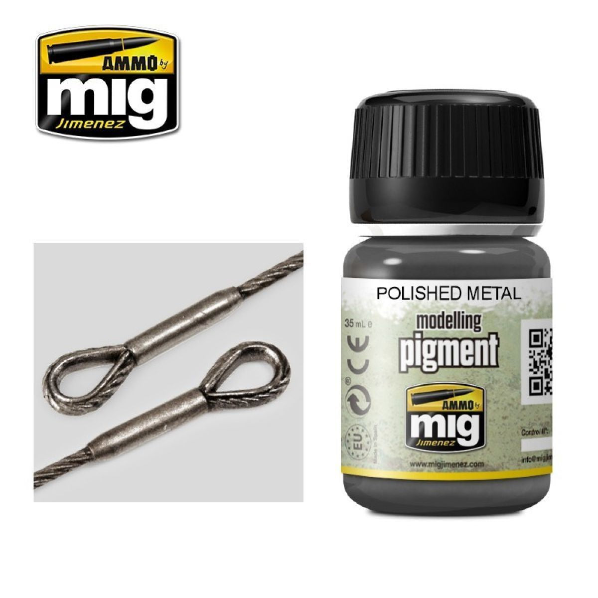 Ammo by MIG Pigments Polished Metal 35ml - Good Games