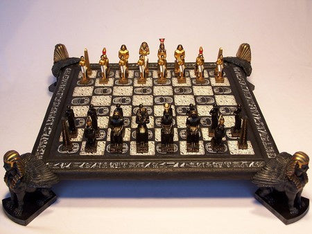 Chess Set Egyptian Deluxe Resin Pieces - Good Games
