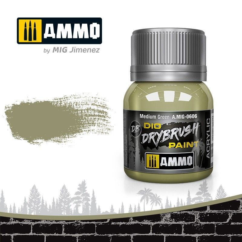 Ammo by MIG Drybrush Medium Green - Good Games