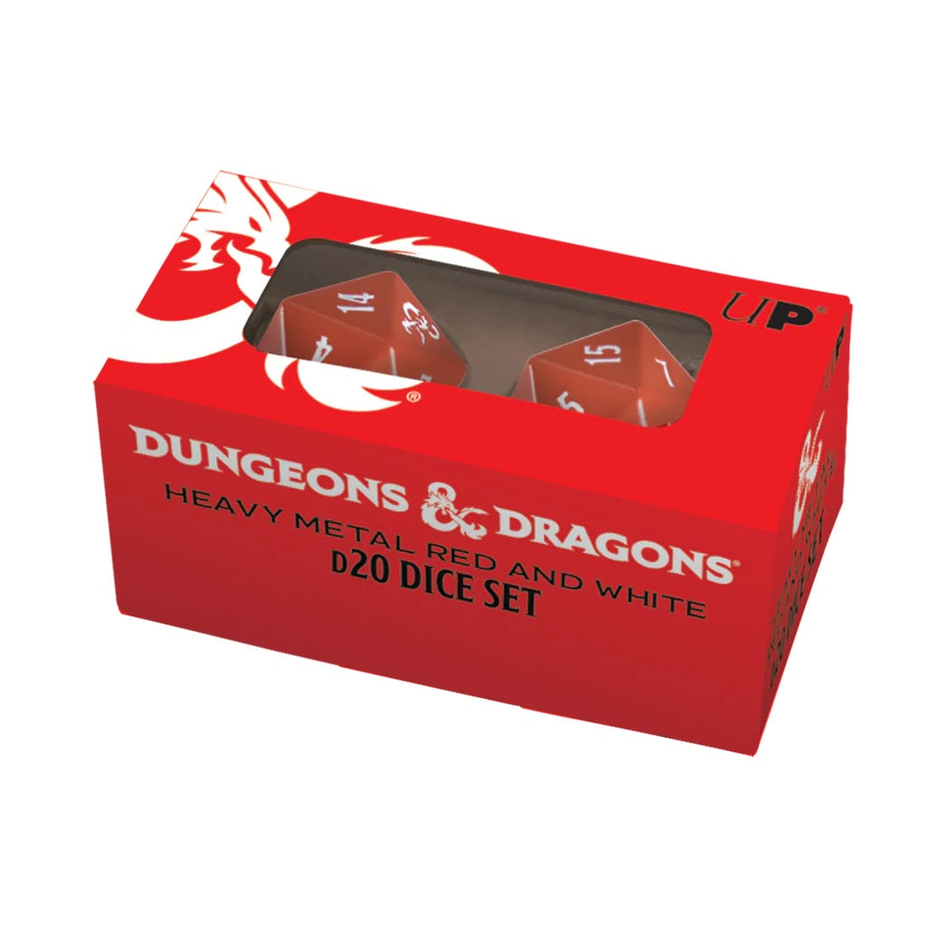 Dungeons & Dragons Heavy Metal D20 Red and White Dice Set - Good Games