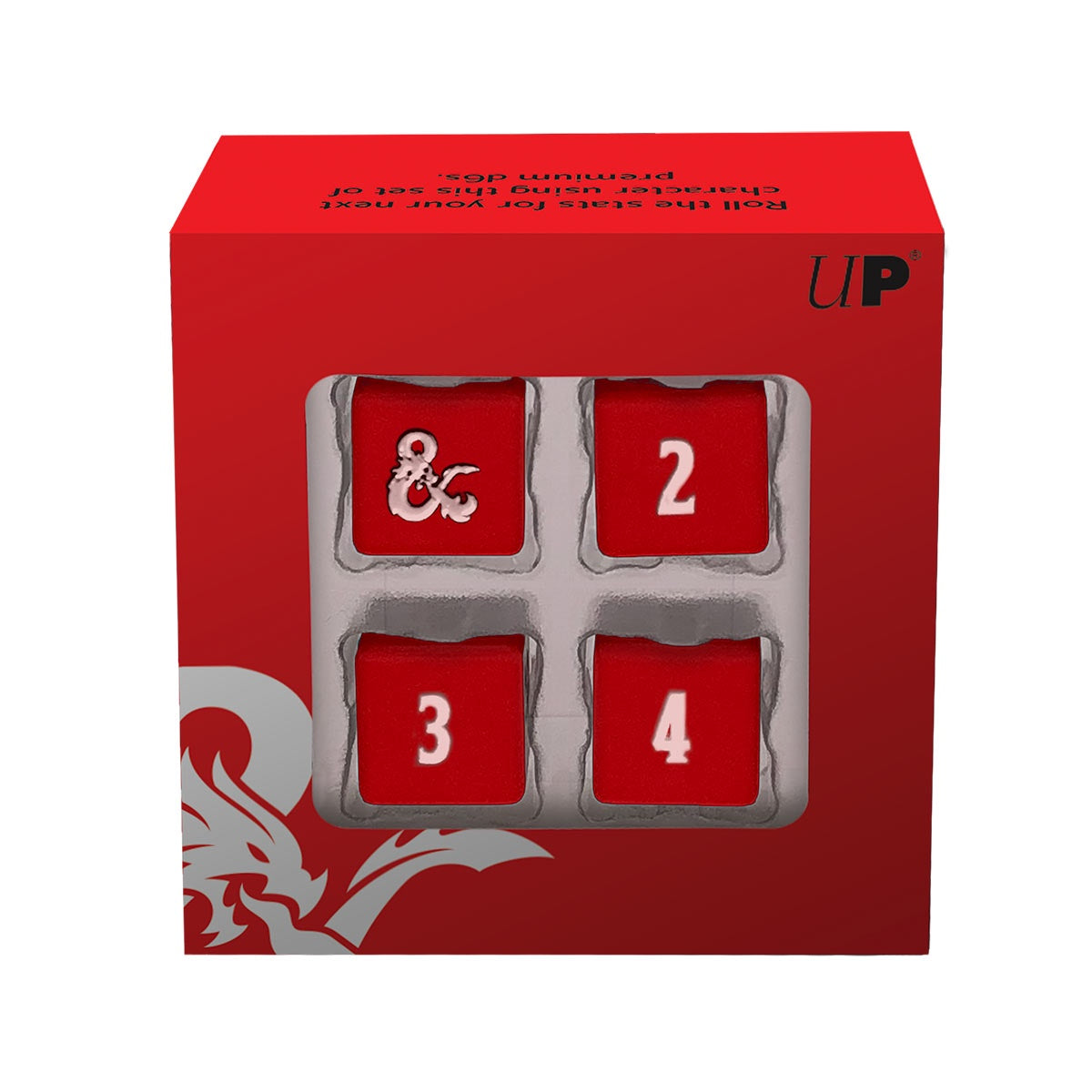 Dungeons &amp; Dragons Heavy Metal D6 Red and White Deluxe Dice Set (4) - Good Games