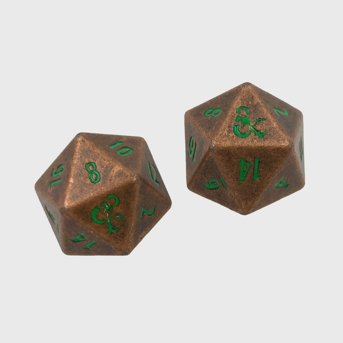 Dungeons & Dragons Heavy Metal D20 Feywild Copper and Green Dice Set (2)