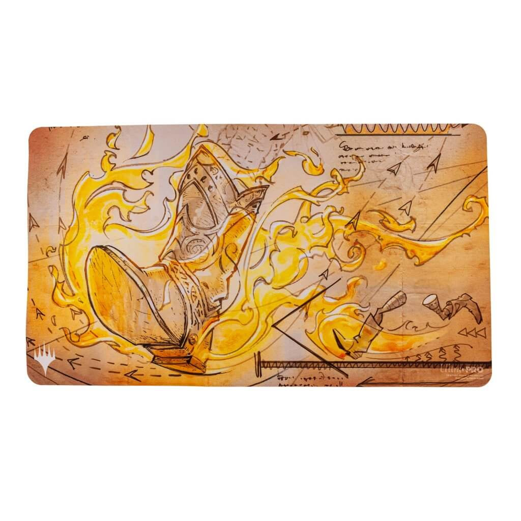 Brothers War Schematic Swiftfoot Boots Art - Playmat