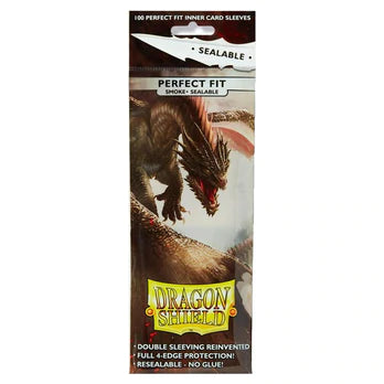 Dragon Shield - Perfect Fit Sleeves Sealable Smoke- Standard Sleeves (100) - Good Games