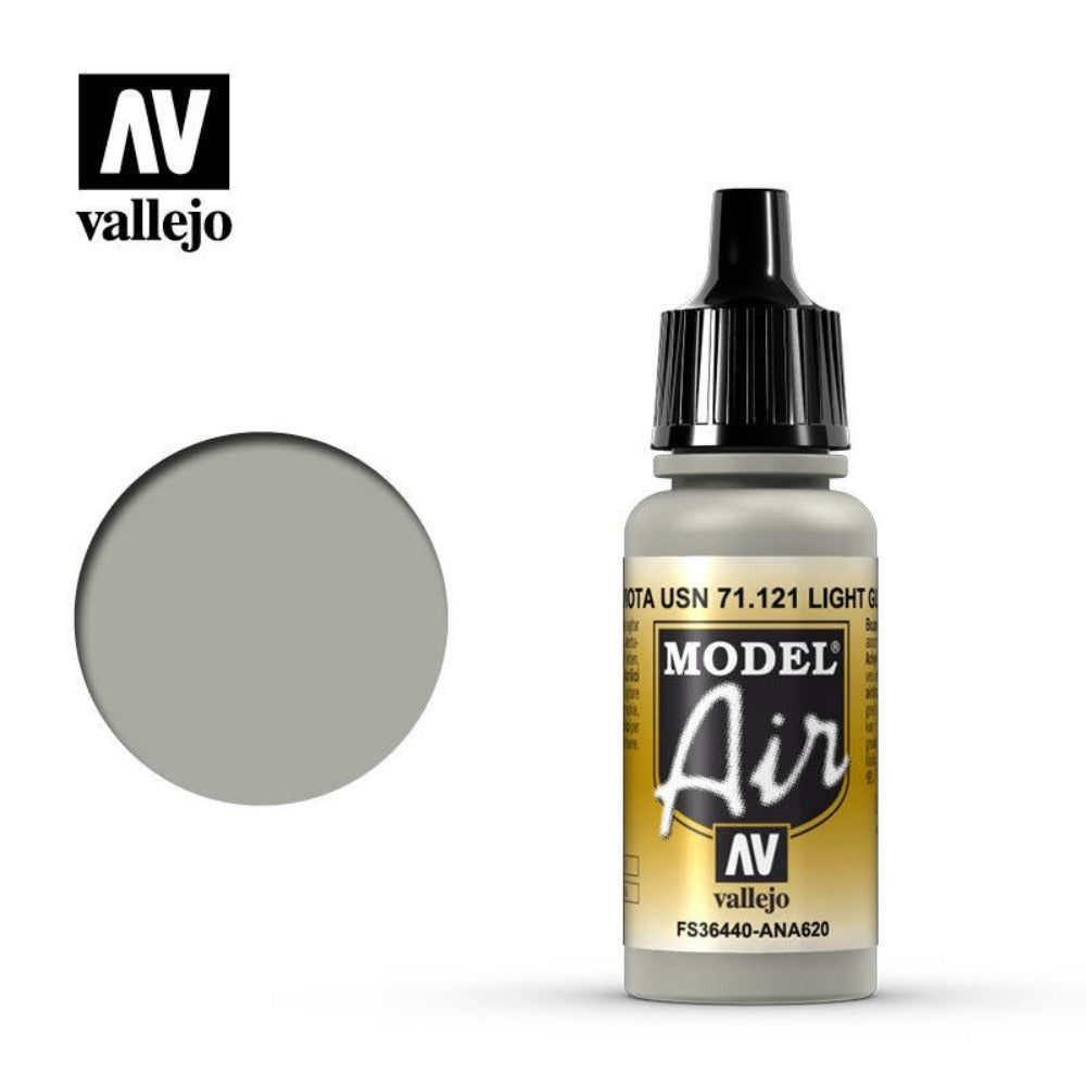 Vallejo Model Air - Light Gull Gray 17ml Acrylic Paint (AV71121) - Good Games