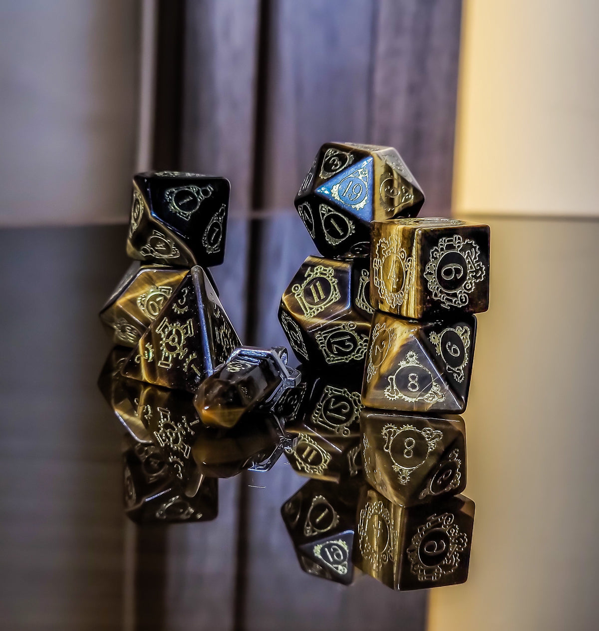 Level Up Dice - Helio-Rivet Tigers Eye - Good Games