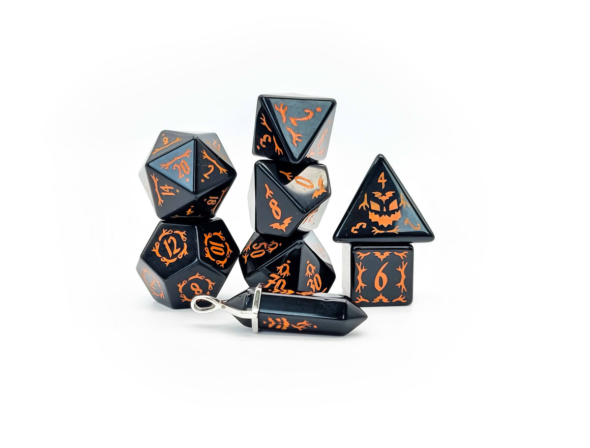 Level Up Dice - Halloween Obsidian - Good Games