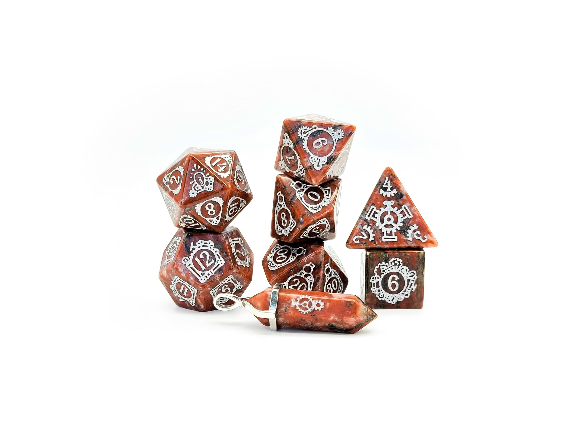 Level Up Dice - Helio-Rivet Red Granite - Good Games