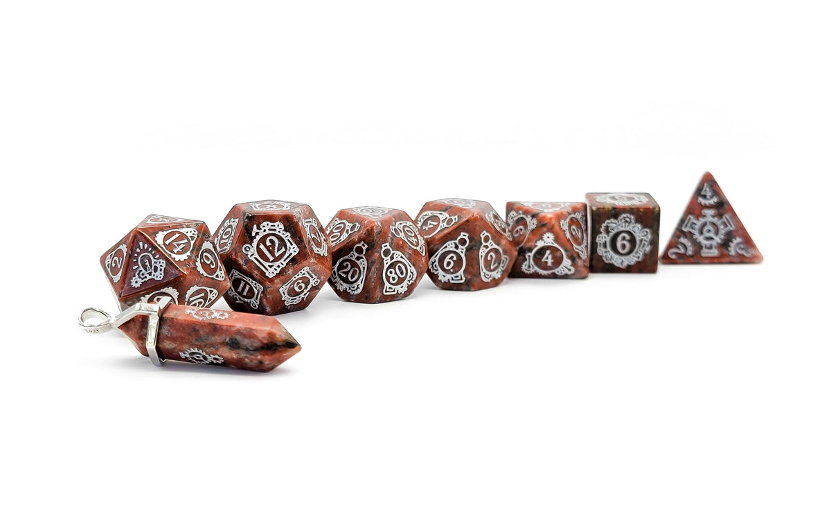 Level Up Dice - Helio-Rivet Red Granite