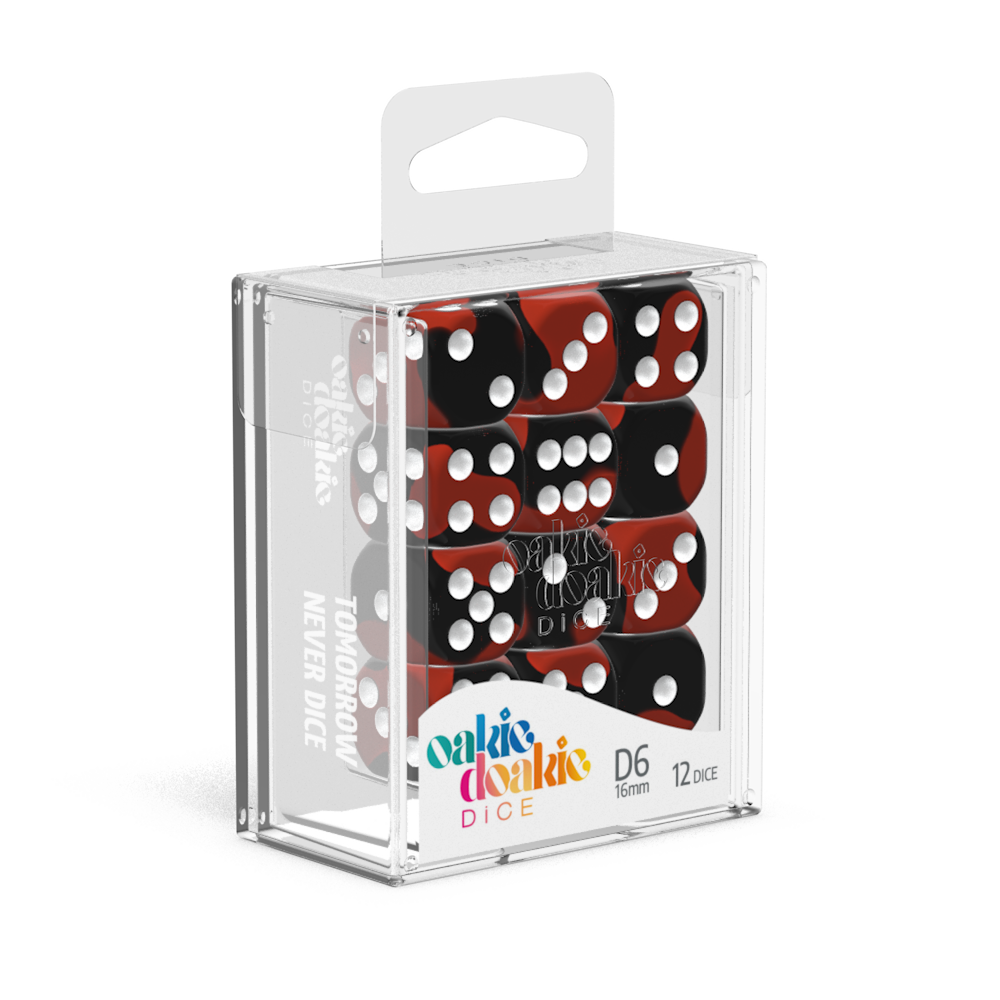 Oakie Doakie Dice - D6 16mm Glow In The Dark Lava (12)