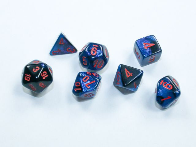 Chessex - Gemini Mini Black-Starlight/Red 7 Die Set CHX 20658 - Good Games