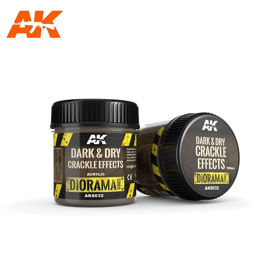 AK Interactive Dioramas - Dark & Dry Crackle Effects 100ml - Good Games