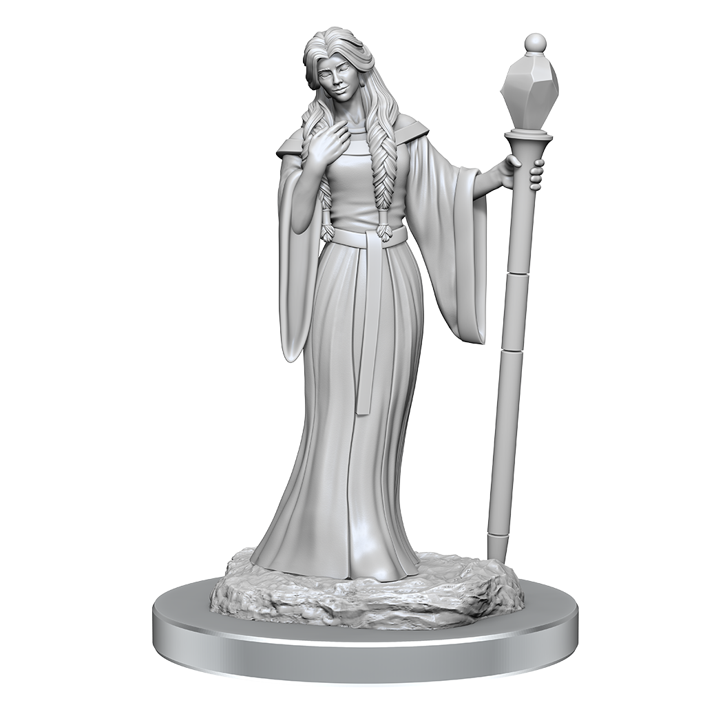 Critical Role Unpainted Miniatures Human Wizard Female & Halfling Holy Warrior Female - Good Games