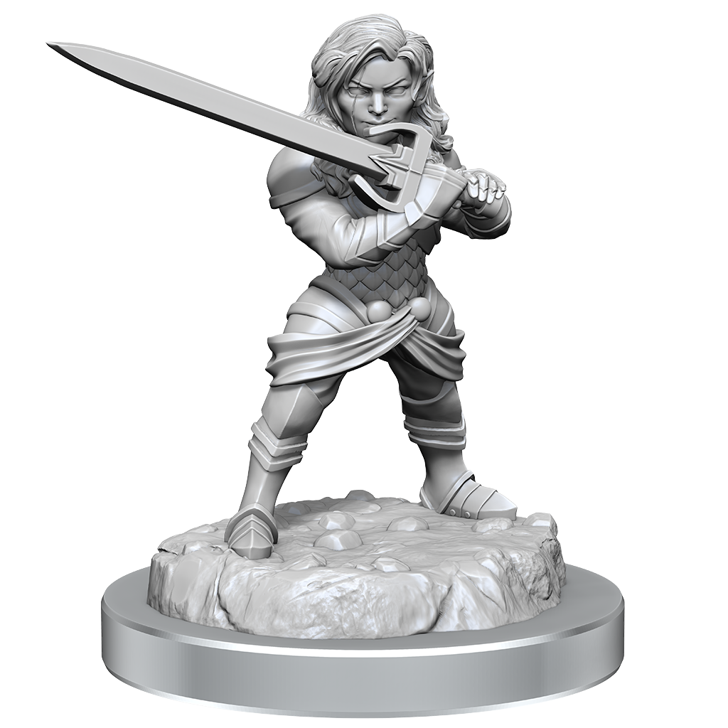 Critical Role Unpainted Miniatures Human Wizard Female & Halfling Holy Warrior Female - Good Games