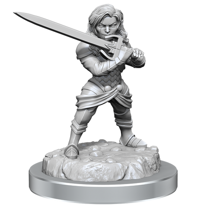Critical Role Unpainted Miniatures Human Wizard Female & Halfling Holy Warrior Female - Good Games
