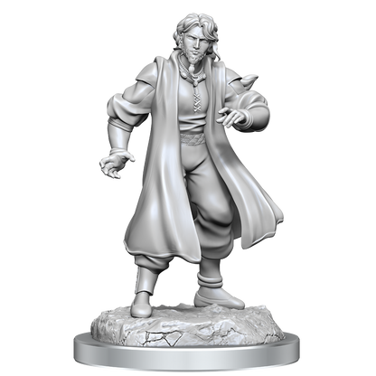 Critical Role Unpainted Miniatures Male Human Sorcerer Merchant & Tiger Demon - Good Games
