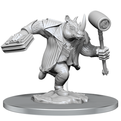 Magic The Gathering Unpainted Miniatures Freelance Muscle and Rhox Pummeler - Good Games