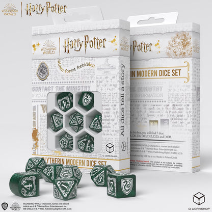 Q Workshop - Harry Potter Modern Dice Set Slytherin Green Dice Set 7 - Good Games