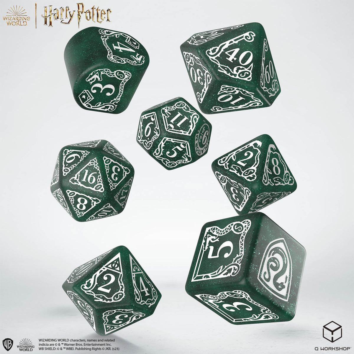 Q Workshop - Harry Potter Modern Dice Set Slytherin Green Dice Set 7 - Good Games