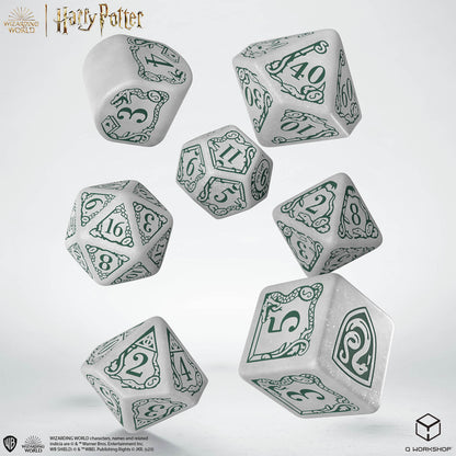 Q Workshop - Harry Potter Modern Dice Set Slytherin White Dice Set 7 - Good Games