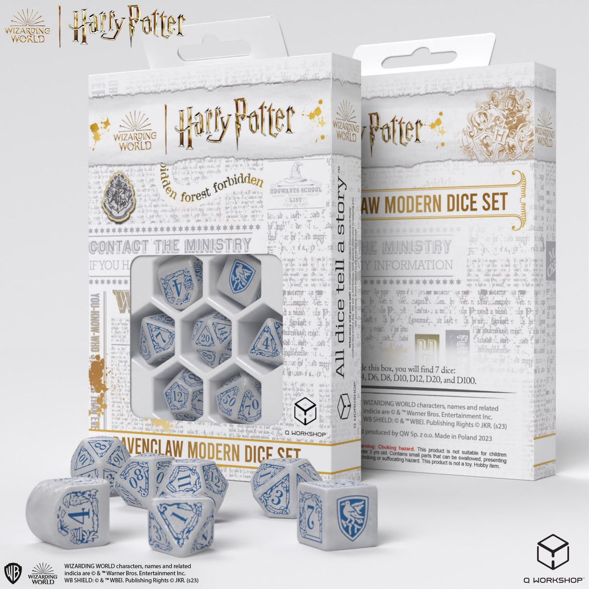 Q Workshop - Harry Potter Modern Dice Set Ravenclaw White Dice Set 7 - Good Games