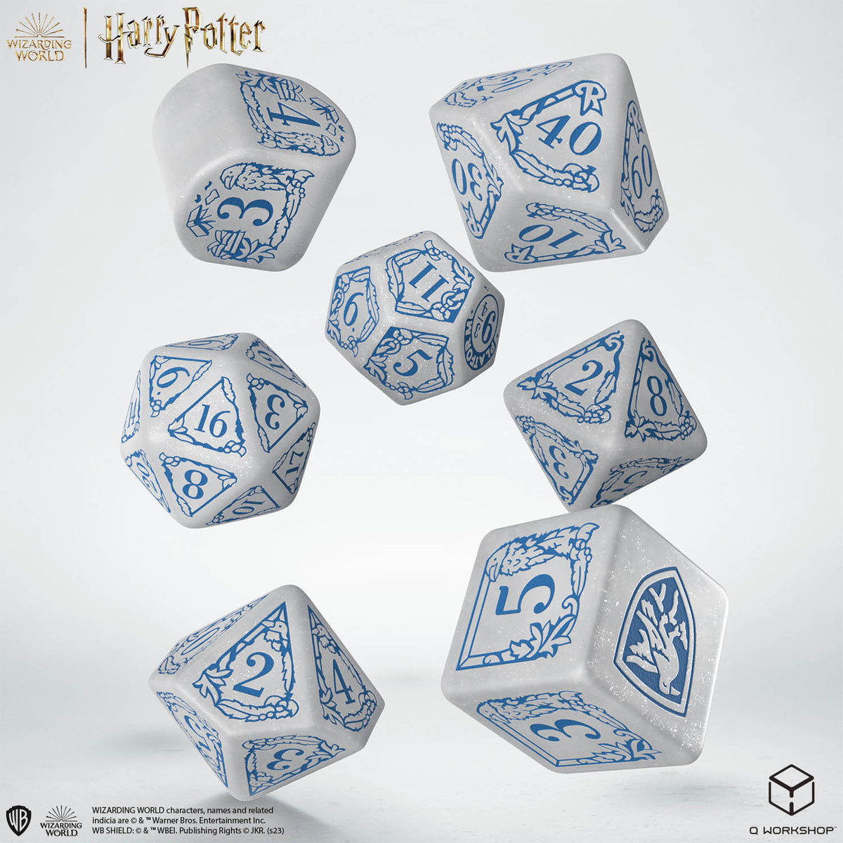 Q Workshop - Harry Potter Modern Dice Set Ravenclaw White Dice Set 7 - Good Games
