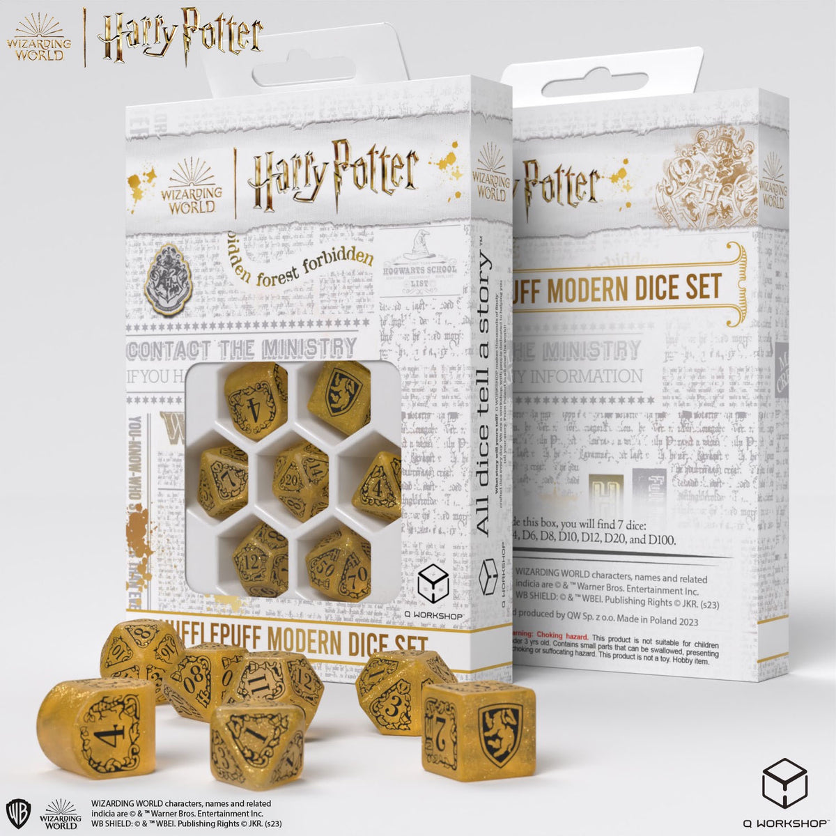 Q Workshop - Harry Potter Modern Dice Set Hufflepuff Yellow Dice Set 7 - Good Games