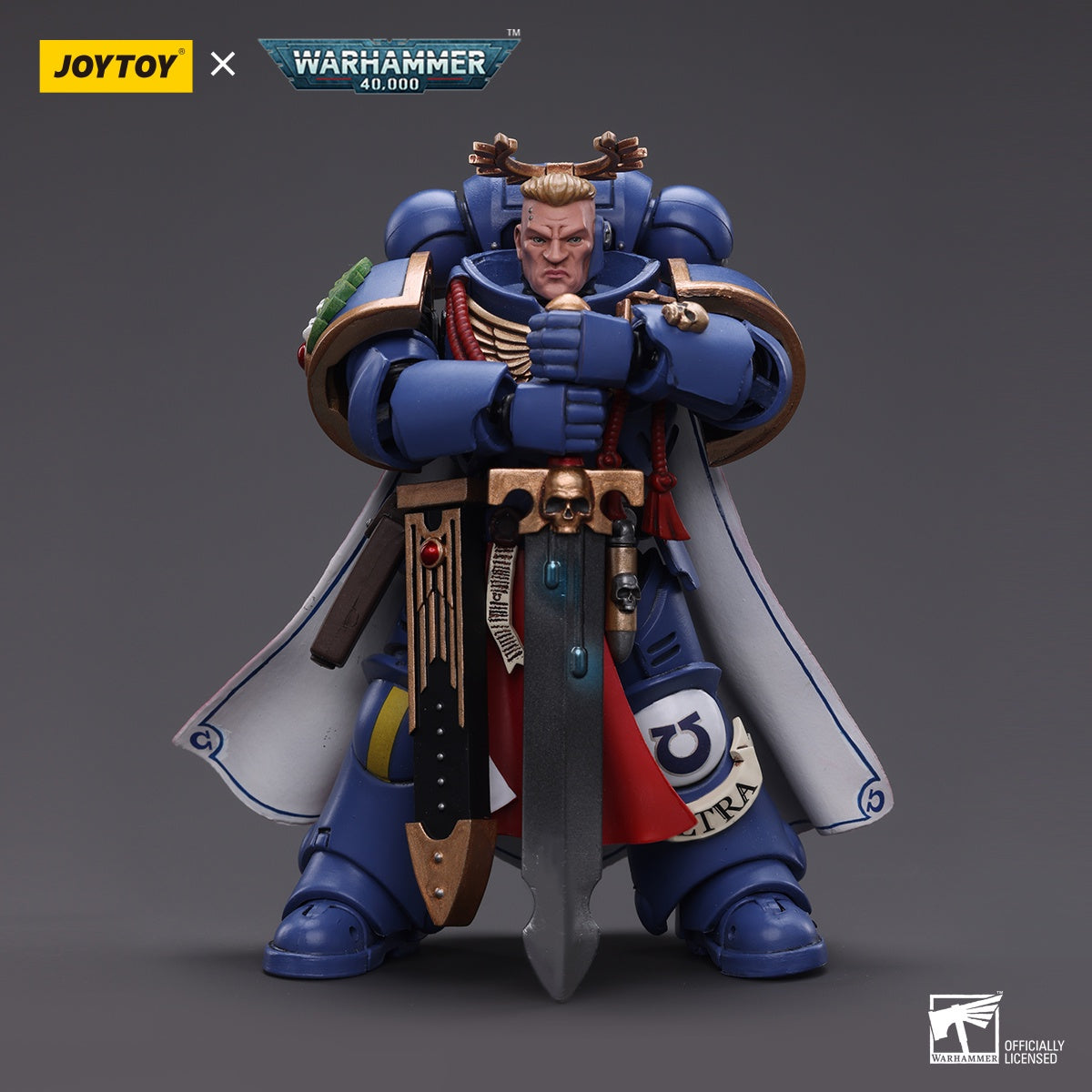 Warhammer Collectibles 1/18 Scale Ultramarines Primaris Captain with Power Sword and Plasma Pistol