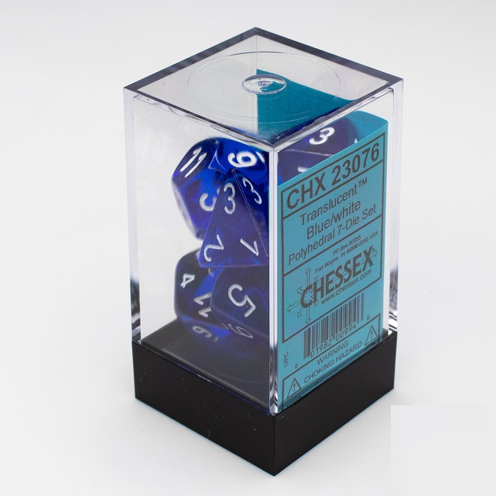 Chessex - Translucent Polyhedral 7-Die Set - Blue/White (CHX23076)