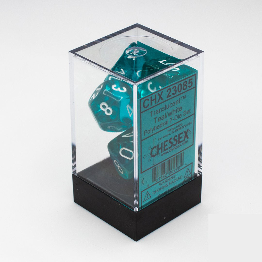 Chessex - Translucent Polyhedral 7-Die Set - Teal/White (CHX23085)