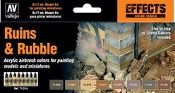 Vallejo - Model Air - Ruins & Rubble 8 Colour Acrylic Paint Set - Good Games