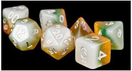 Metallic Dice Games - Kiwi Fruit Polyhedral Resin Dice Set - Good Games