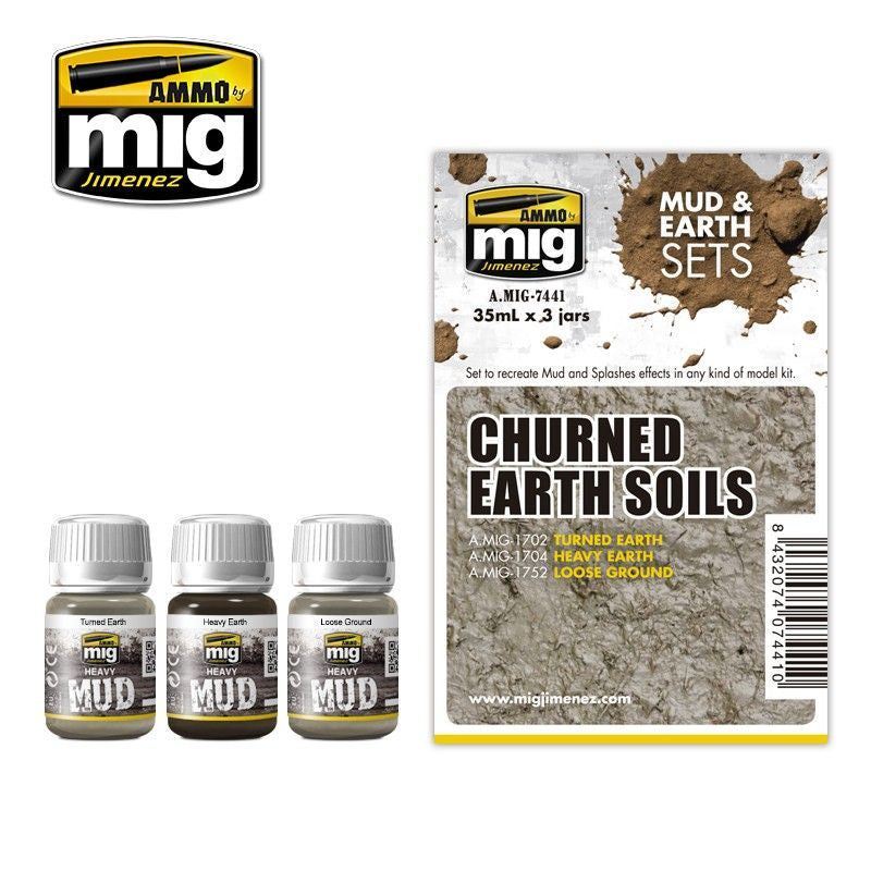 Ammo By Mig Weathering Churned Earth Soils Set - Good Games