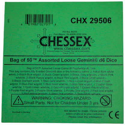 Chessex - D6 Assorted Loose Gemini Polyhedral Dice - Good Games