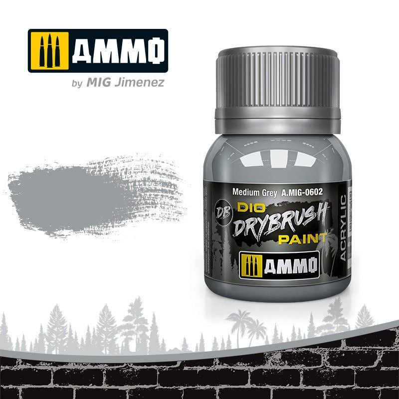 Ammo by MIG Drybrush Medium Grey - Good Games