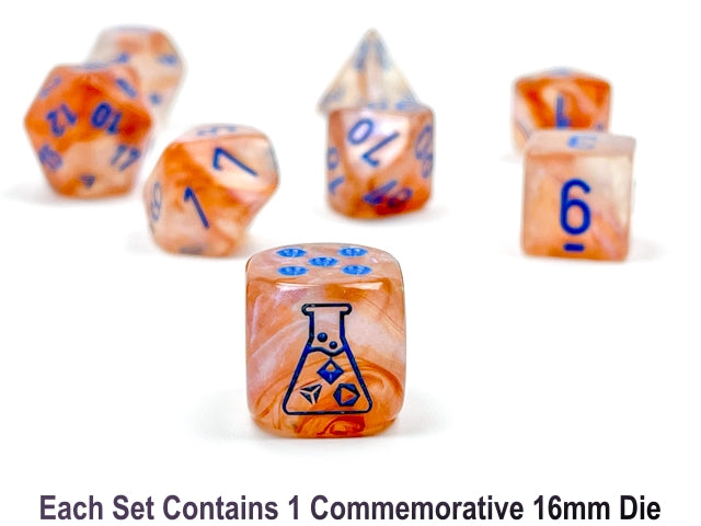 Chessex - Borealis Rose Gold/Light Blue polyhedral 7-Die Set (CHX30045) - Good Games