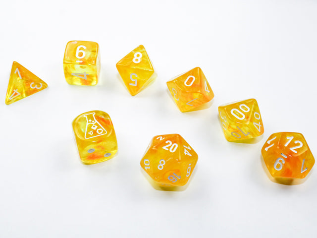 Chessex - Borealis Polyhedral 7 Dice Set - Canary/White Luminary (CHX30053) - Good Games