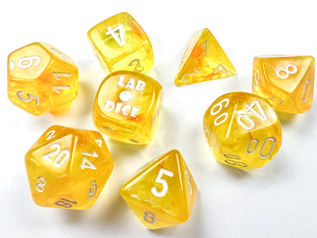 Chessex - Borealis Polyhedral 7 Dice Set - Canary/White Luminary (CHX30053) - Good Games