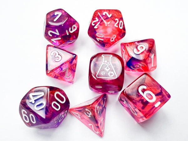 Chessex - Nebula Polyhedral 7 Dice Set - Black Light Special/White (CHX30057) - Good Games
